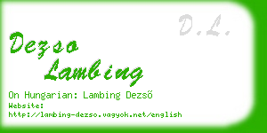 dezso lambing business card